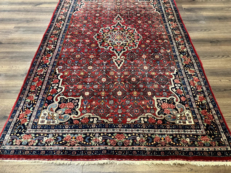 Antique Persian Rug 5x7, Red, Fine 260 KPSI, Bidjar Carpet by Jewel Rugs