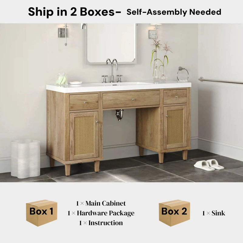 Bathroom Vanity With Sink, Spacious Storage Cabinet by HouseOfZazla