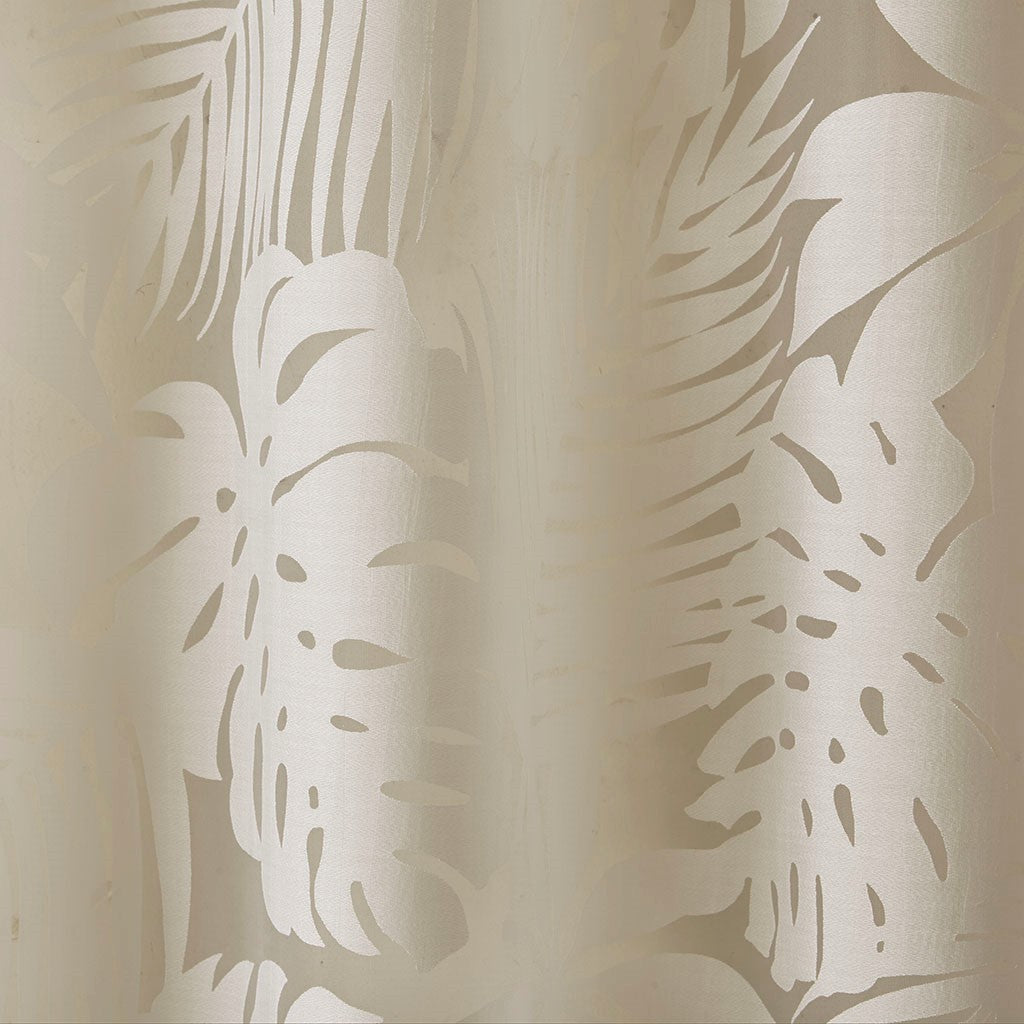 Palm Leaf Burnout Window Sheer Natural 50x84 Inches by HouseOfZazla