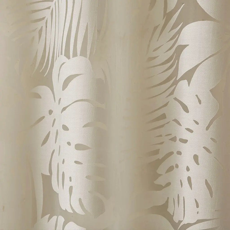 Palm Leaf Burnout Window Sheer Natural 50x84 Inches by HouseOfZazla