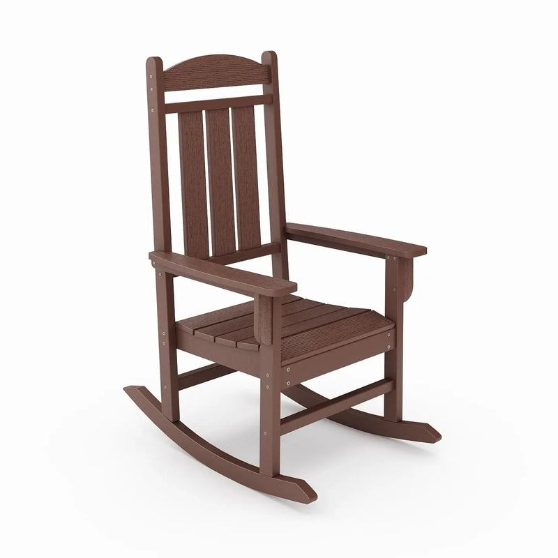 Traditional Porch Rocker Classic HDPE Poly Lumber For Porch, Patio, And Garden Comfort by HouseOfZazla