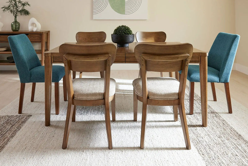 Lyncott - Dining Uph Side Chair (Set of 2) - Blue / Brown by Unique Piece Furniture
