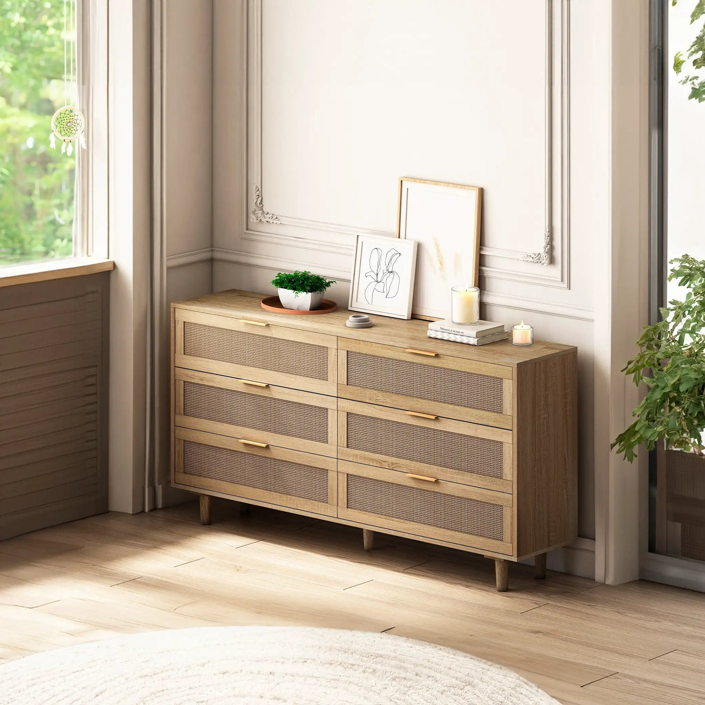 59.06" 6-Drawers Rattan Storage Cabinet by HouseOfZazla