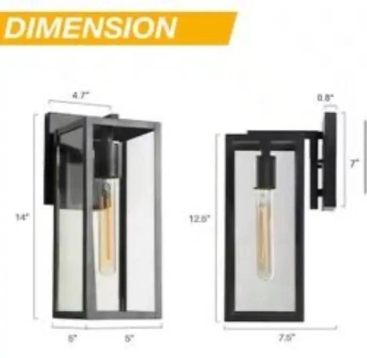 Open Box LNC Modern Black 1-Light Outdoor Wall Lantern Industrial Rectangle Exterior by Selzalot
