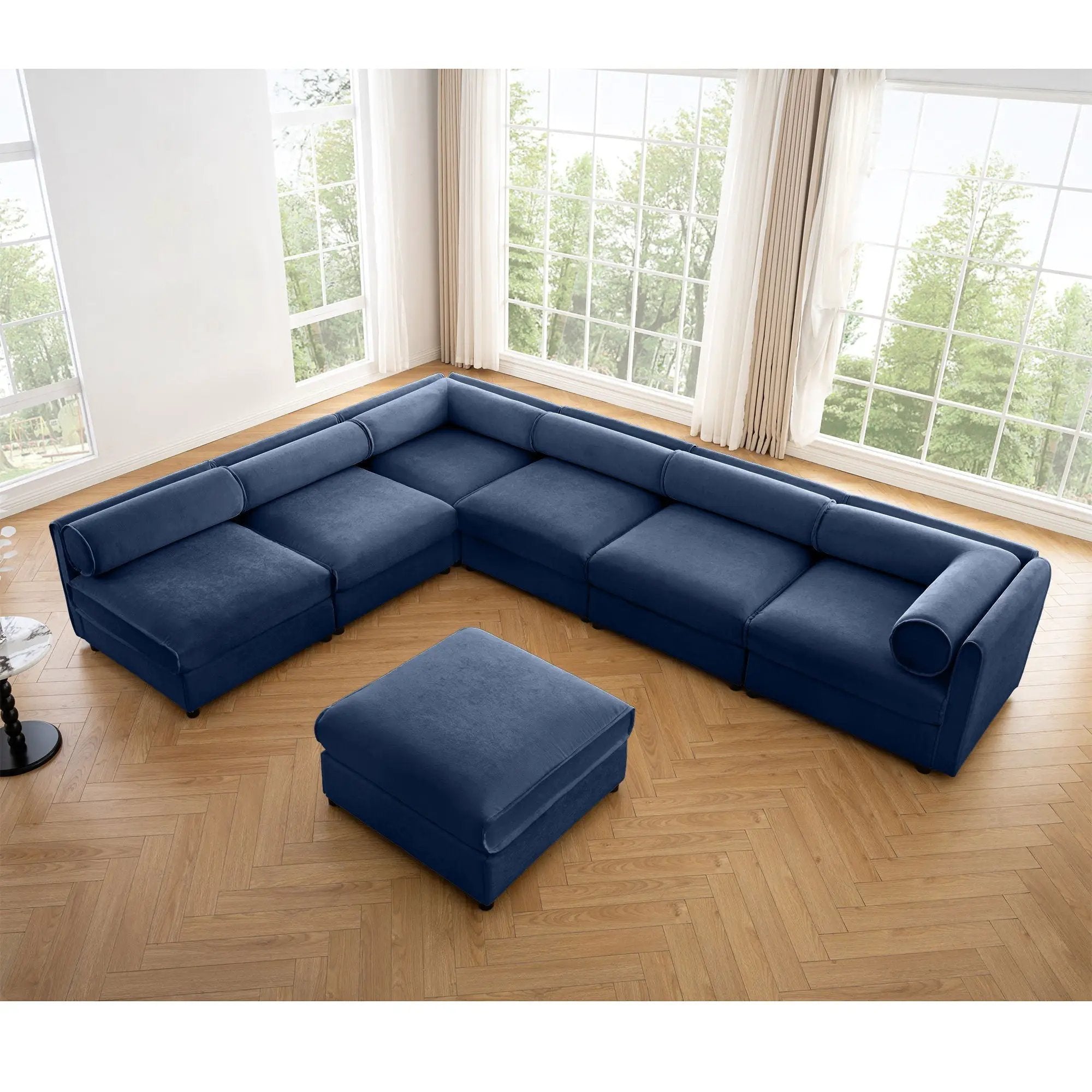 Modern Modular Sectional Sofa With Storag, Contemporary Cylindrical Design by HouseOfZazla