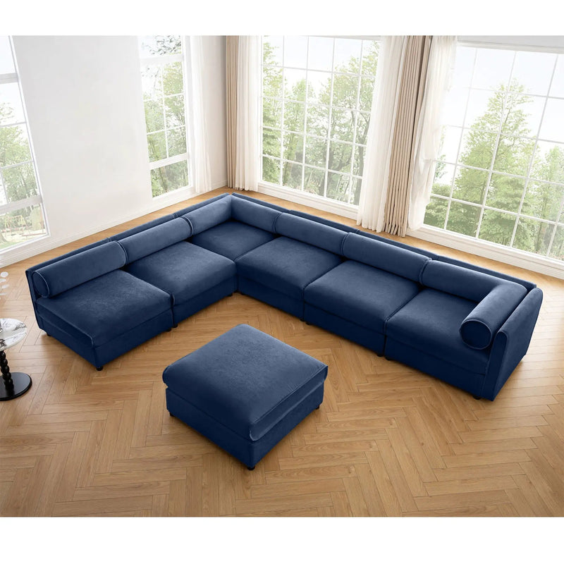 Modern Modular Sectional Sofa With Storag, Contemporary Cylindrical Design by HouseOfZazla