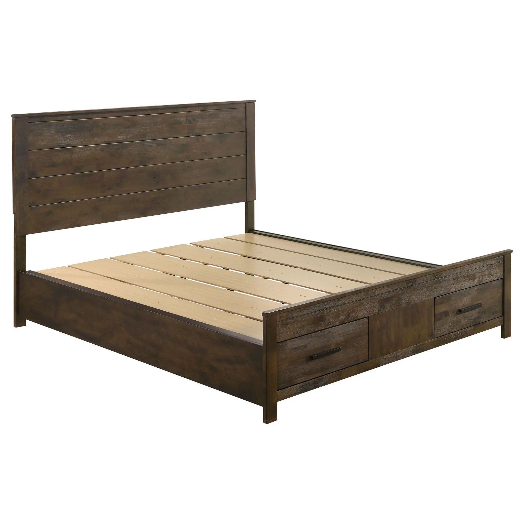 Woodmont California King Storage Bed Rustic Golden Brown by Unique Piece Furniture