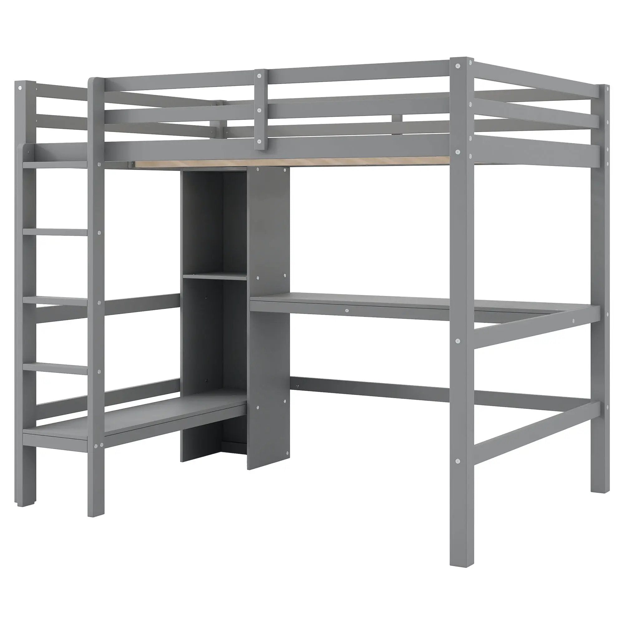 Loft Bed With Built In Desk And Multifunction Shelves by Unique Piece Furniture