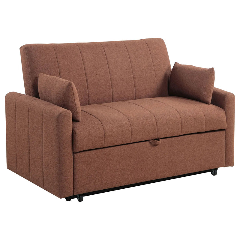 Portland Boucle Upholstered Sleeper Sofa Bed Copper by Unique Piece Furniture
