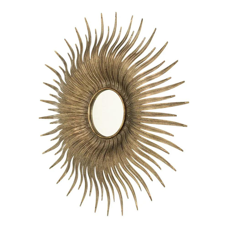 Retro DesignSunburst Metal Wall Mirror Decorative Mirror For A Bedroom Dressing Room, Hallway Or Living Space - Gold by HouseOfZazla
