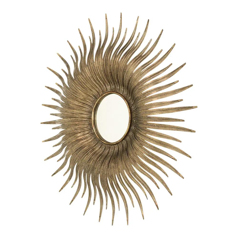 Retro DesignSunburst Metal Wall Mirror Decorative Mirror For A Bedroom Dressing Room, Hallway Or Living Space - Gold by Unique Piece Furniture