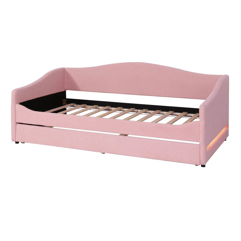 Design Upholstered Daybed With Light And Trundle by Unique Piece Furniture