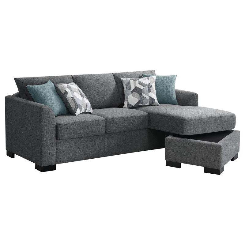 Storey Upholstered Sleeper Sectional Chaise Sofa Grey by Unique Piece Furniture