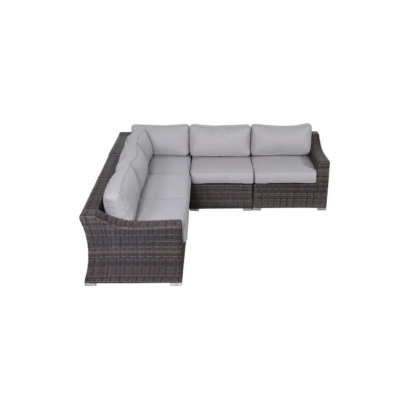 Contemporary Outdoor Rattan Wicker Sectional Seating Group With Cushions by Unique Piece Furniture