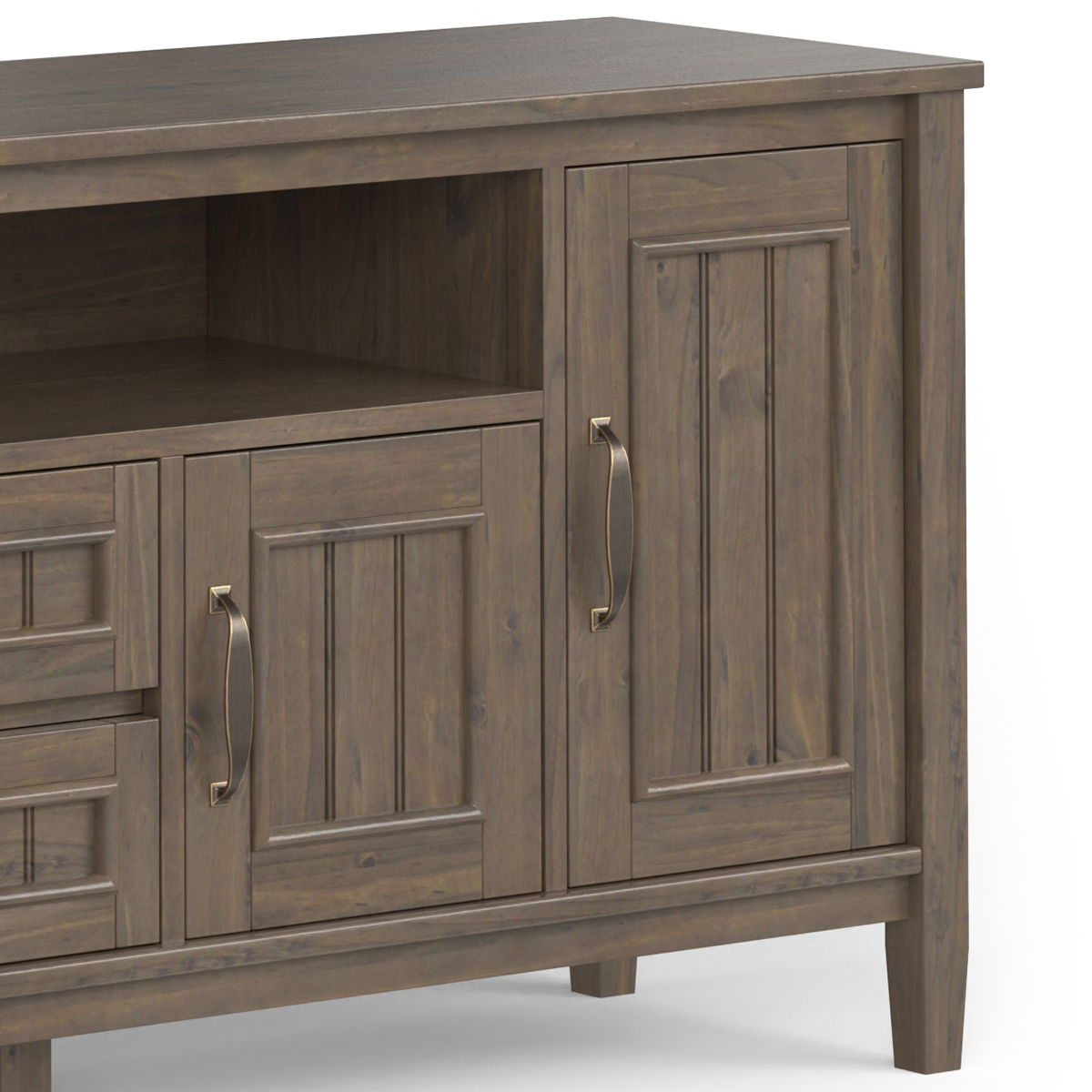 Lev - Handcrafted TV Media Stand - Smoky Brown by HouseOfZazla