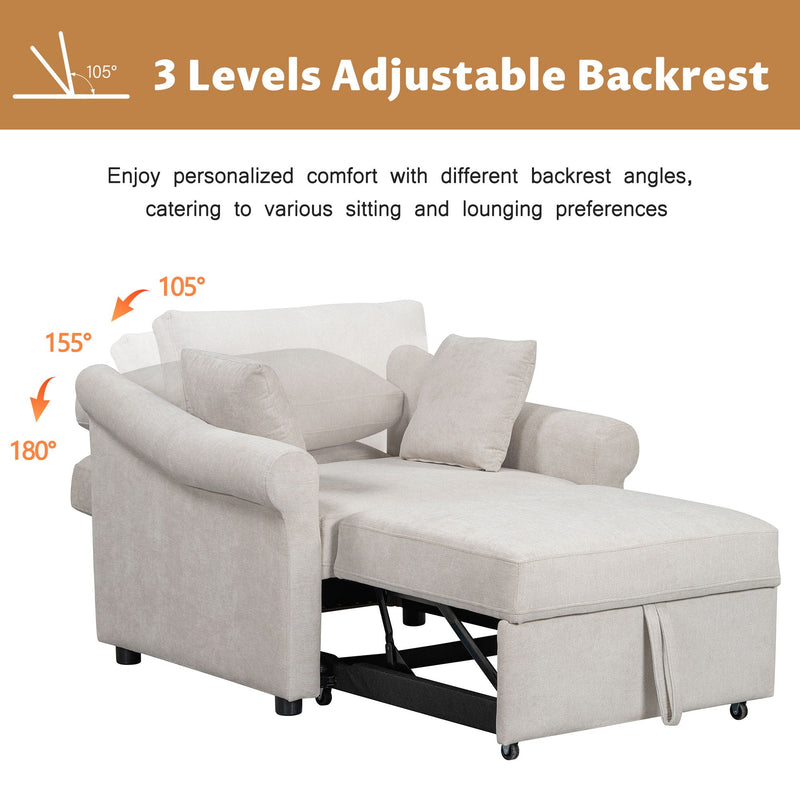 Convertible Sleeper Chair With Adjustable Backrest by HouseOfZazla