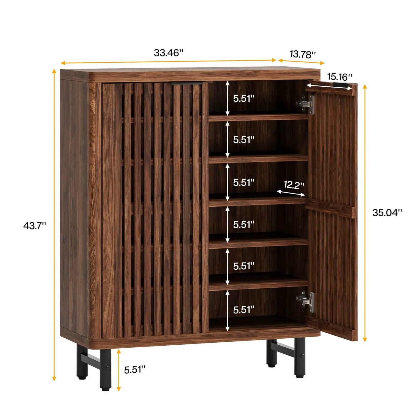 6 Tier Shoe Cabinet With Louvered Doors by HouseOfZazla