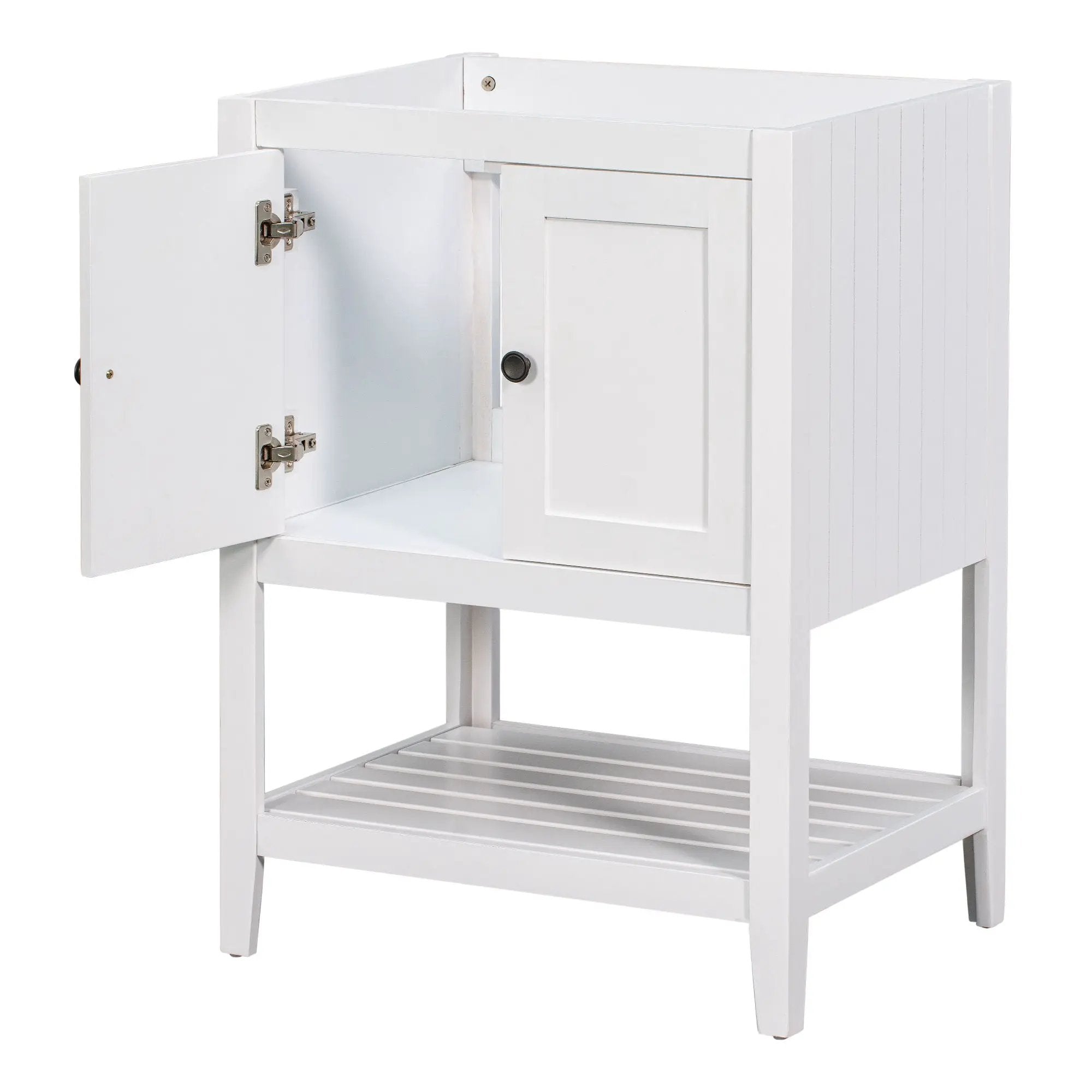 Bathroom Vanity Base Only, Soild Wood Frame, Bathroom Storage Cabinet With Doors And Open Shelf by Unique Piece Furniture