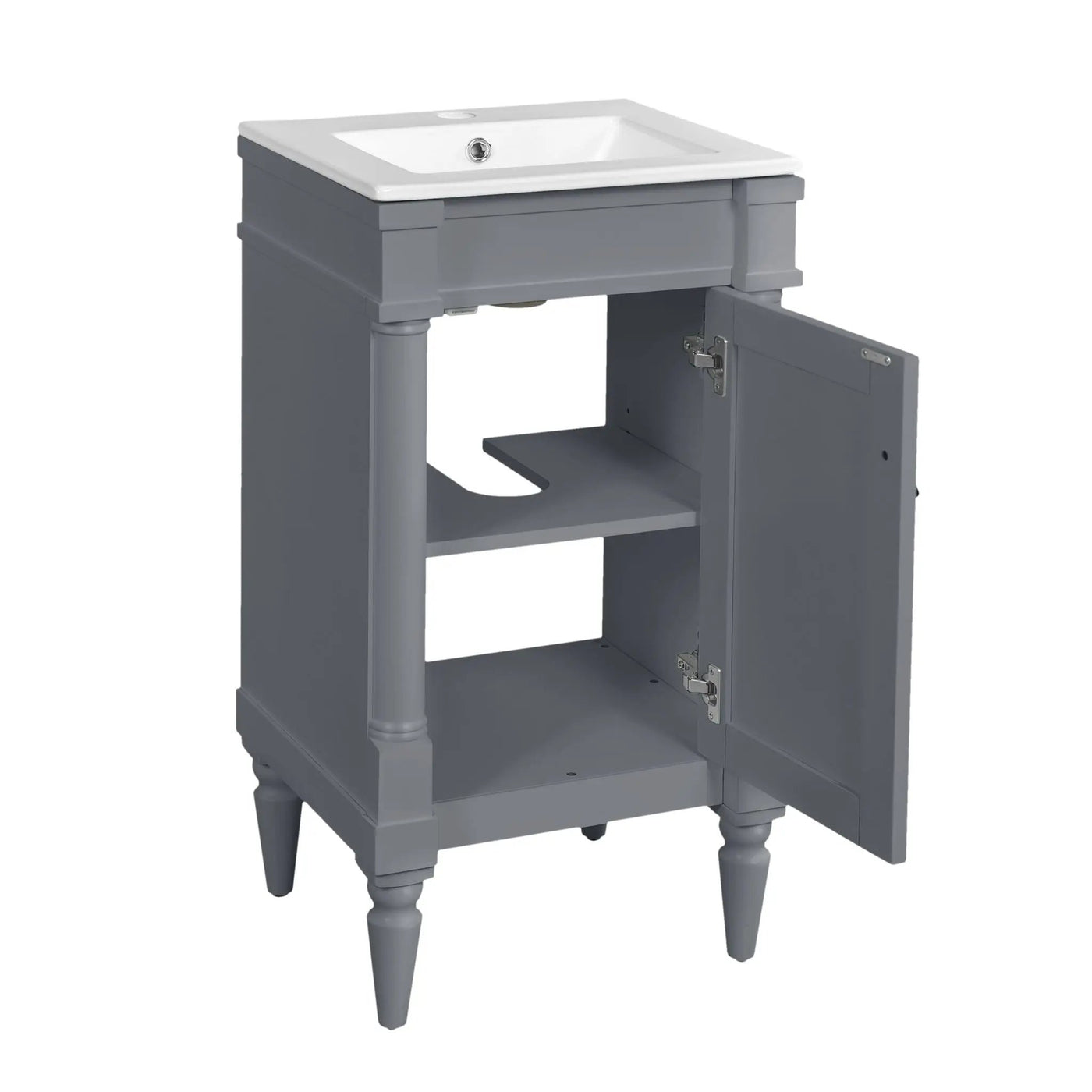 Bathroom Vanity With Sink, Storage Cabinet With Door, Drop In Sink, Compact Freestanding Design by Unique Piece Furniture