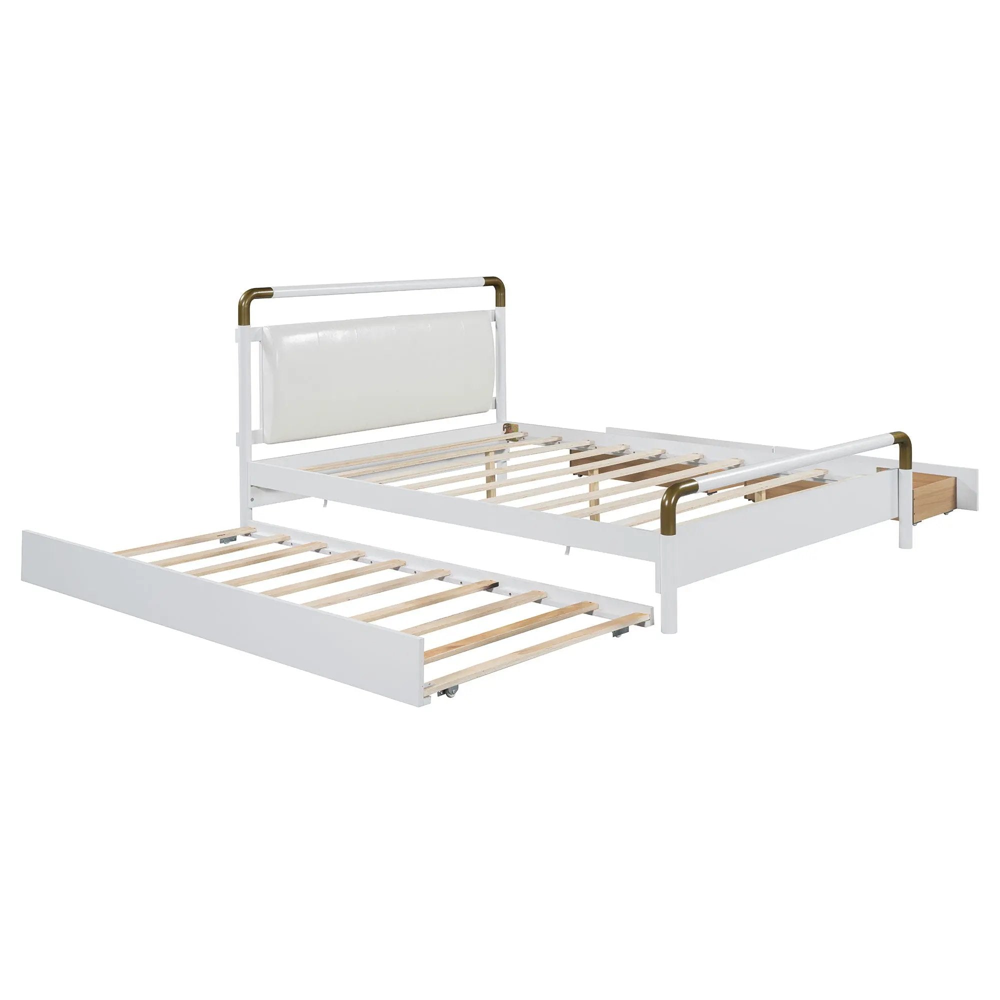 Storage Platform Bed, With 2 Big Drawers, Trundle by HouseOfZazla