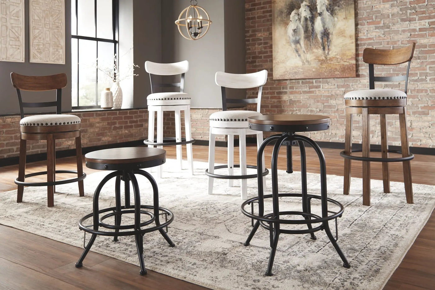 Valebeck - Tall Upholstered Swivel Barstool by Unique Piece Furniture