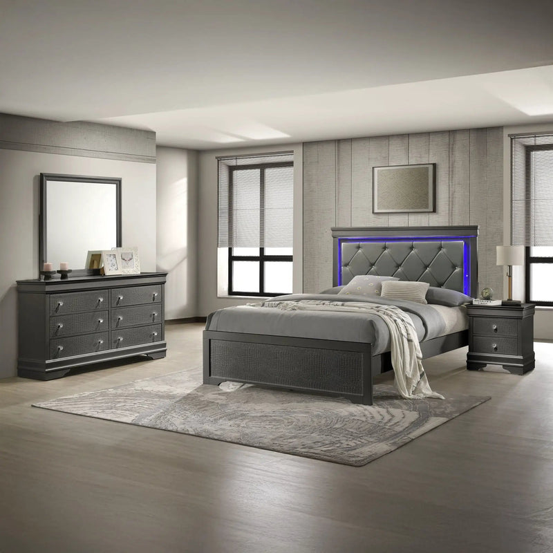 Blaze - Bedroom Set With LED Headboard by HouseOfZazla