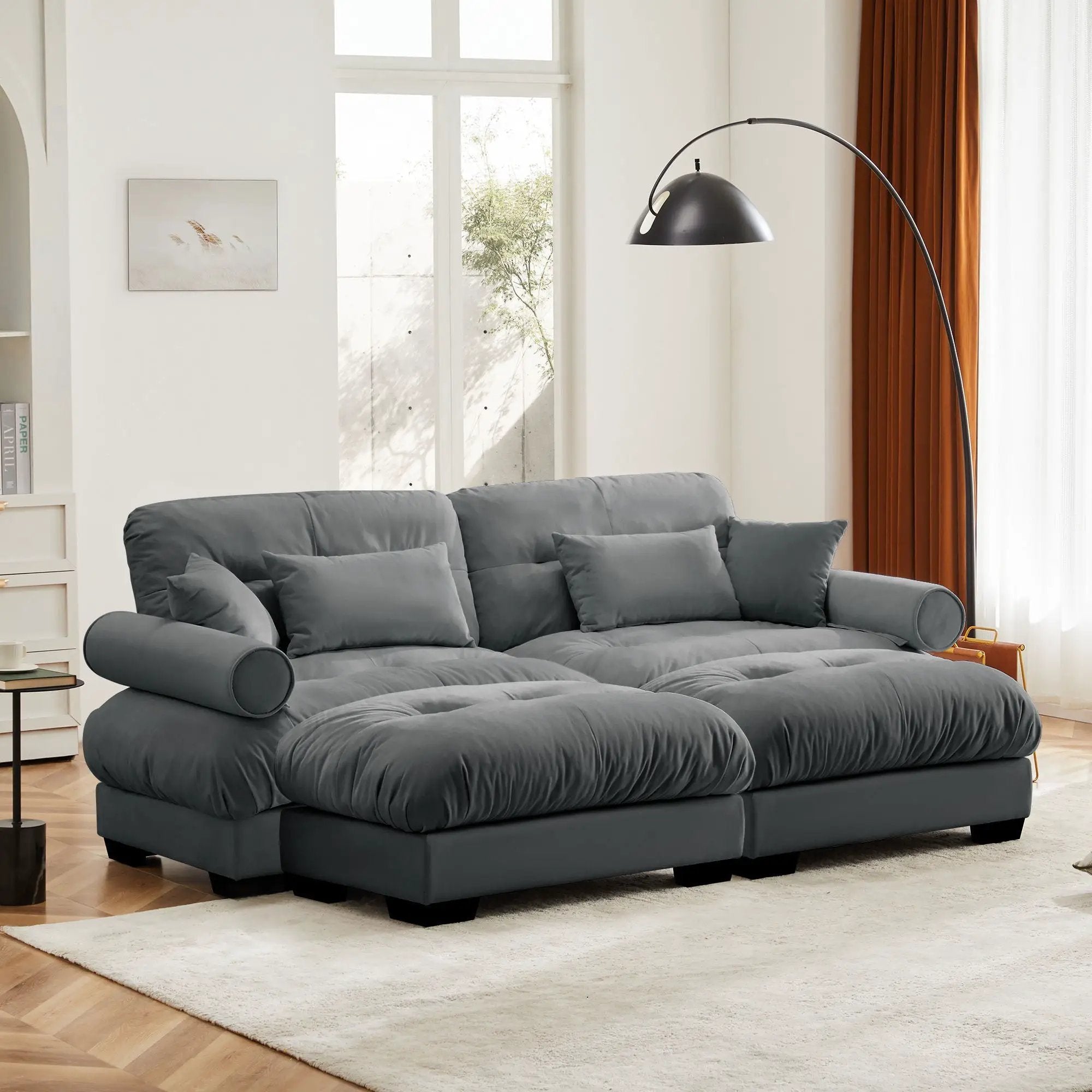 Super Comfort Oversized Modular Sectional Sofa With Movable Ottoman by Unique Piece Furniture