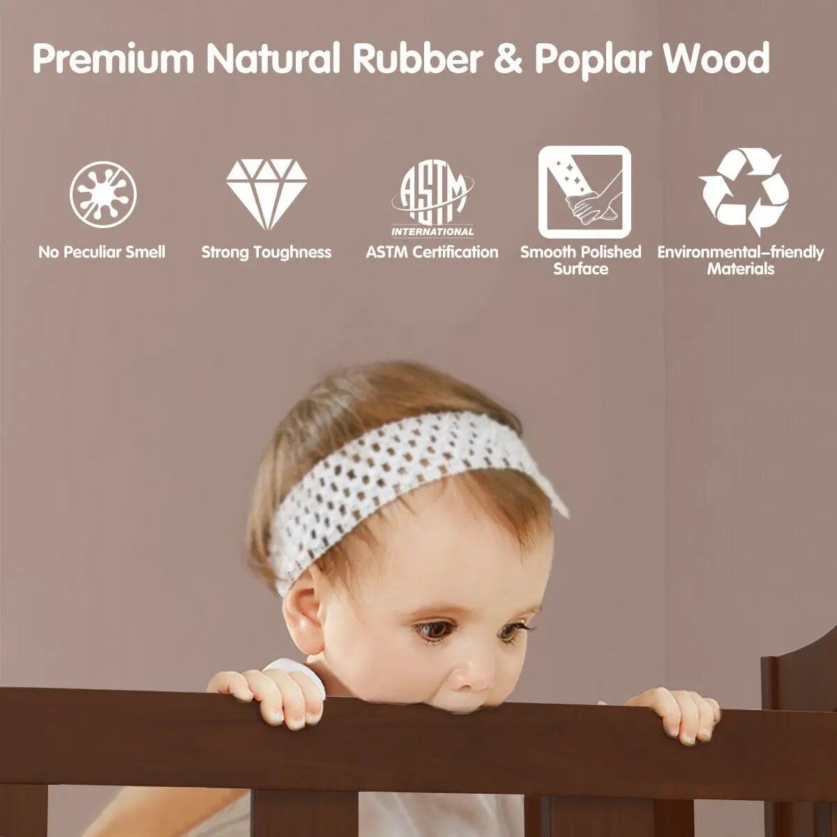 2-in-1 Classic Convertible Wooden Toddler Bed with 2 Side Guardrails for Extra Safety, photo 2 of 9