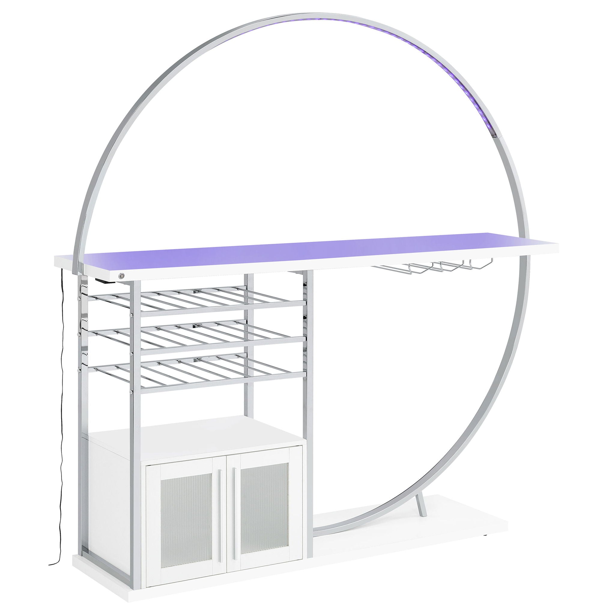 Casey - 2 Door Home Bar Storage Bar With Customizable Lighting - White by HouseOfZazla