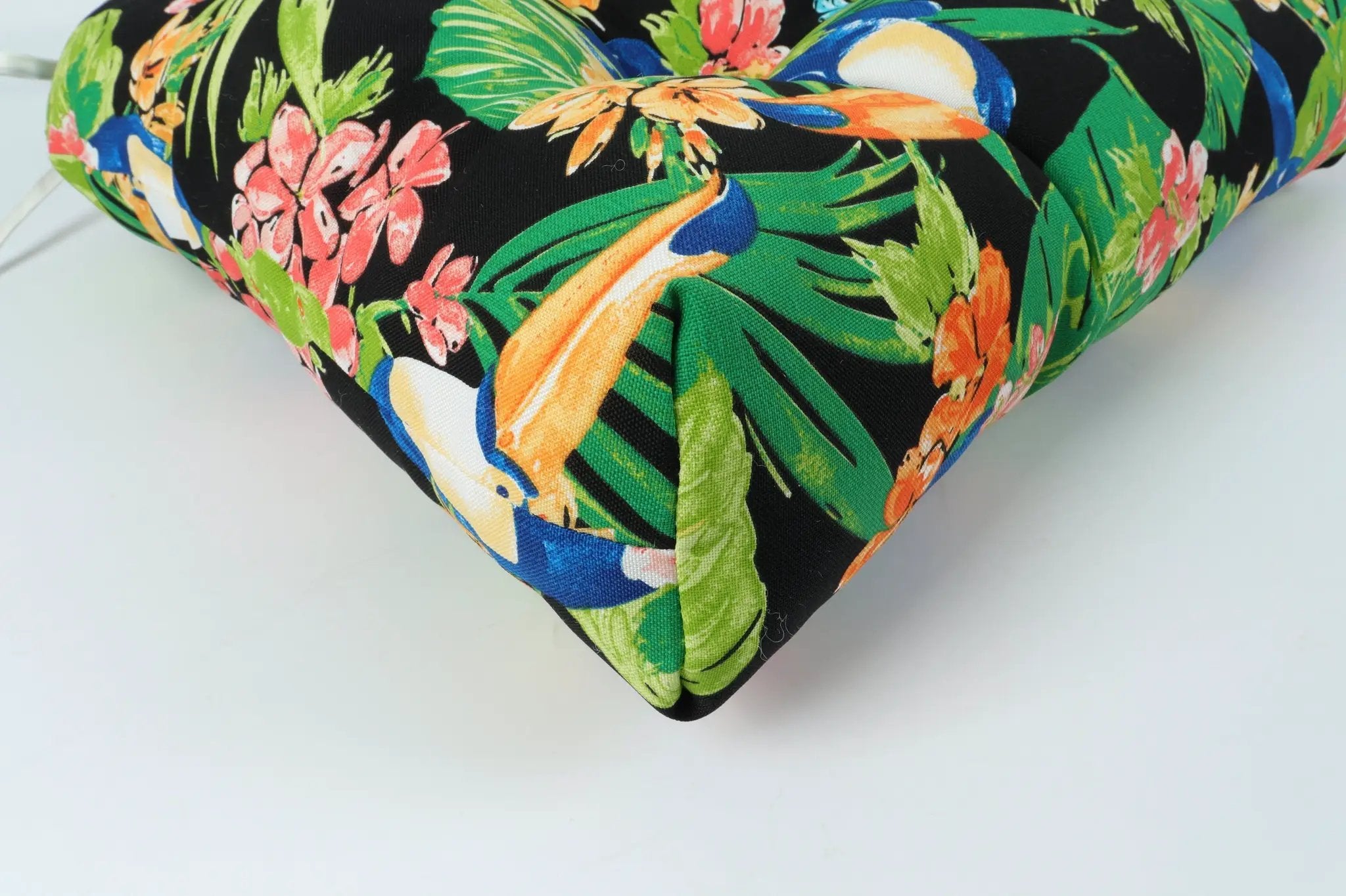 Outdoor Chair Cushions Set of 2, 19 x 19 x 4 Inch Tufted Seat Cushions by HouseOfZazla