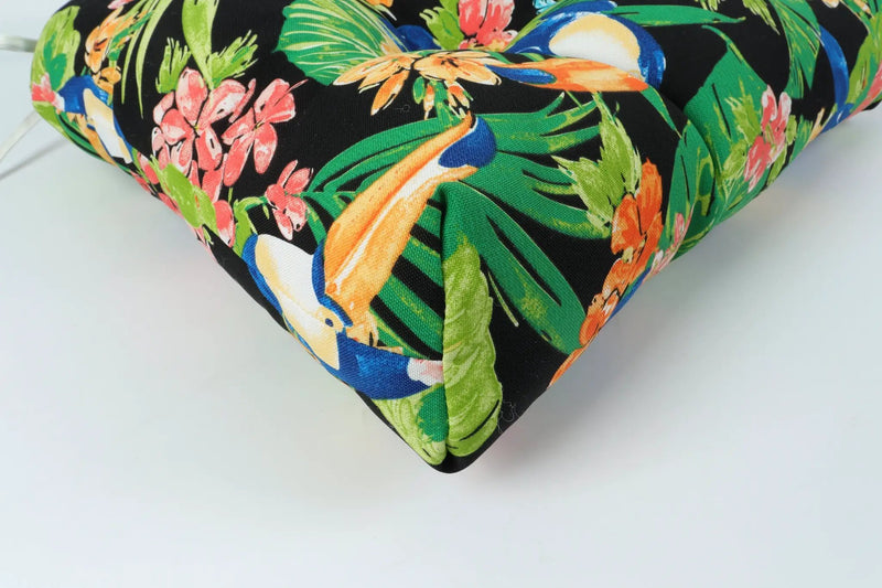 Outdoor Chair Cushions Set of 2, 19 x 19 x 4 Inch Tufted Seat Cushions by HouseOfZazla