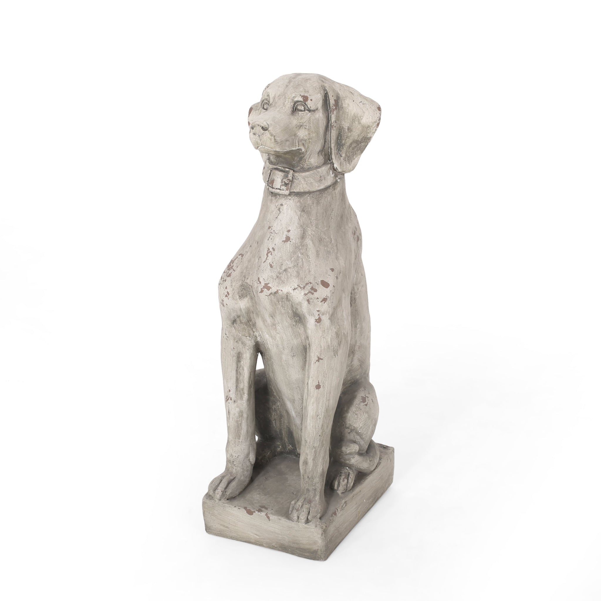 MGO Outdoor Dog Statue, Antique White by HouseOfZazla