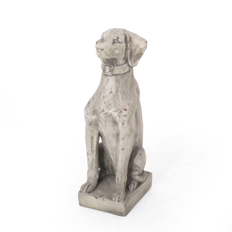 MGO Outdoor Dog Statue, Antique White by HouseOfZazla