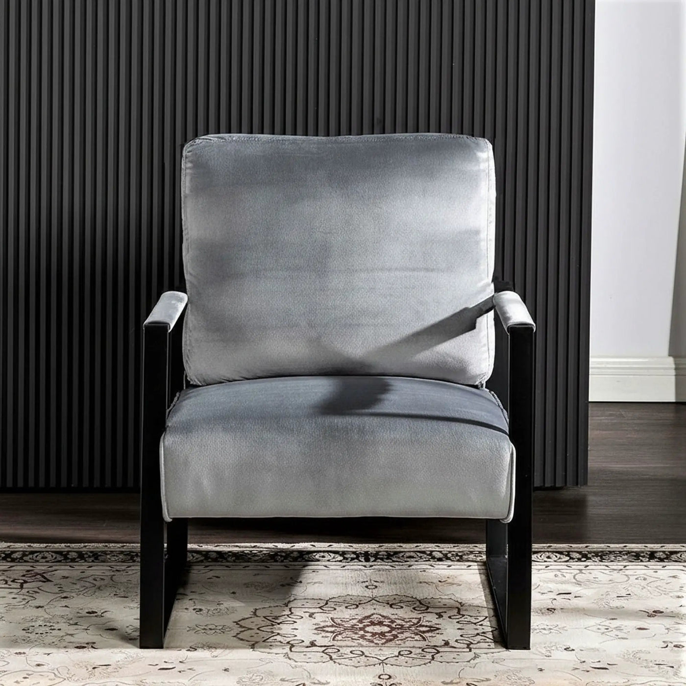 Classic Mid Century Modern Accent Chair With Durable Square Metal Frame, Armchair by Unique Piece Furniture