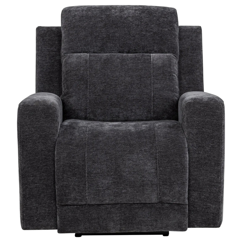 Kennett Chenille Upholstered Power Recliner Chair Dark Grey by Unique Piece Furniture