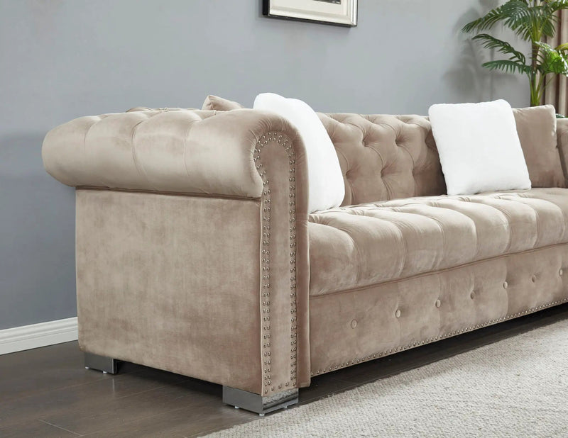 4 Seater Oversized L Shaped Reversible Sectional Sofa by HouseOfZazla