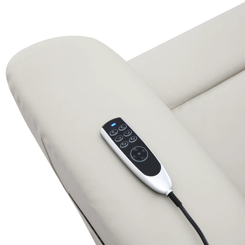Marsha - Silicone Synthetic Leather Power Motion Recliner With Lift Heating Massage Chair - Light Gray by Unique Piece Furniture