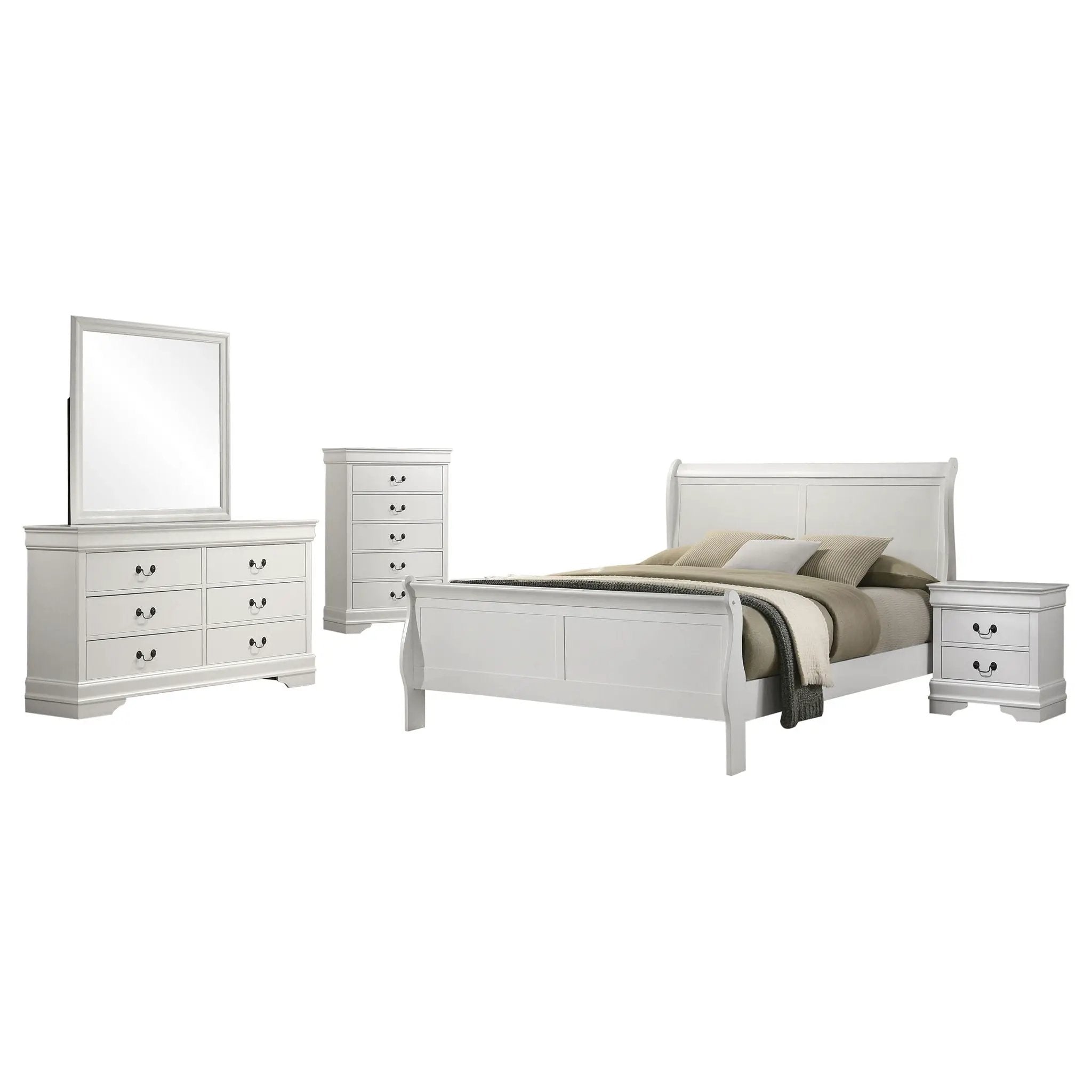 Louis Philippe 5-piece Queen Bedroom Set White by Unique Piece Furniture