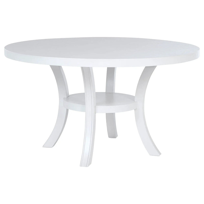 Judd 5-piece 54-inch Round Wood Dining Table Set Pearl White by Unique Piece Furniture