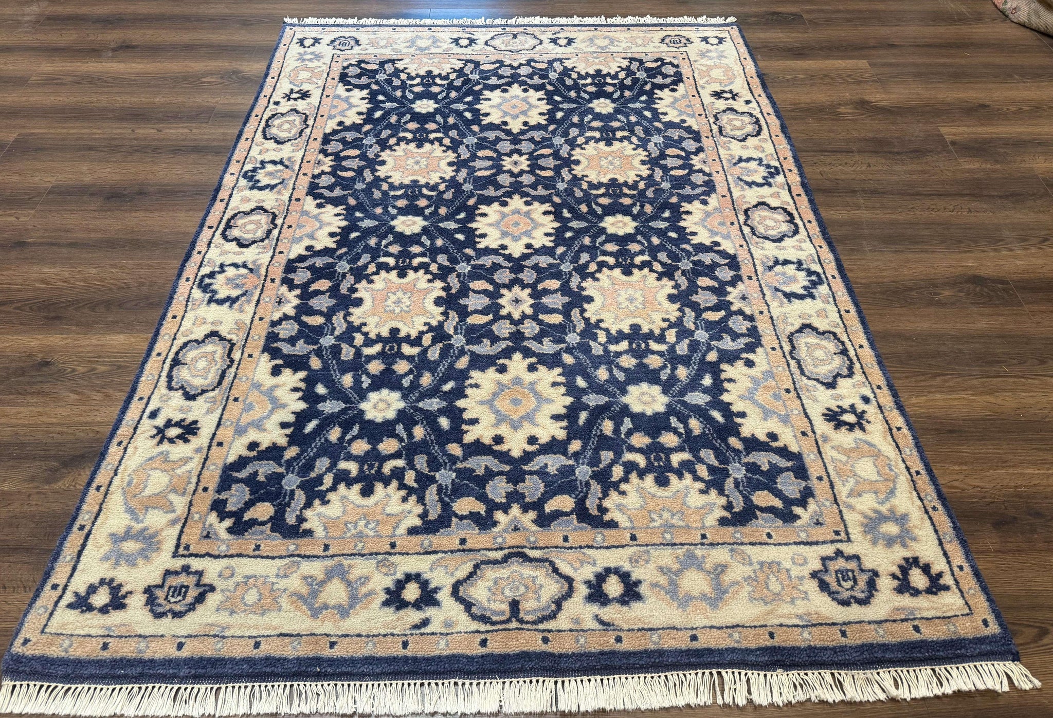 Blue and Beige Indian Rug, Indo Persian Carpet by Jewel Rugs
