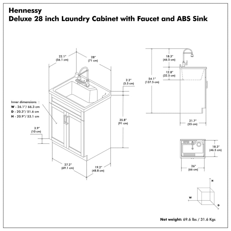 Hennessy - Deluxe Laundry Utility Sink And Cabinet by HouseOfZazla