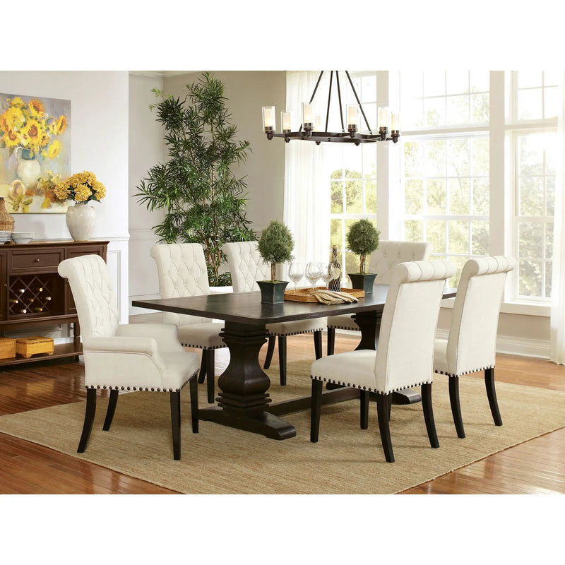 Vaughn - Upholstered Dining Chair With Tapered Legs And Nailhead Trim - Beige by HouseOfZazla