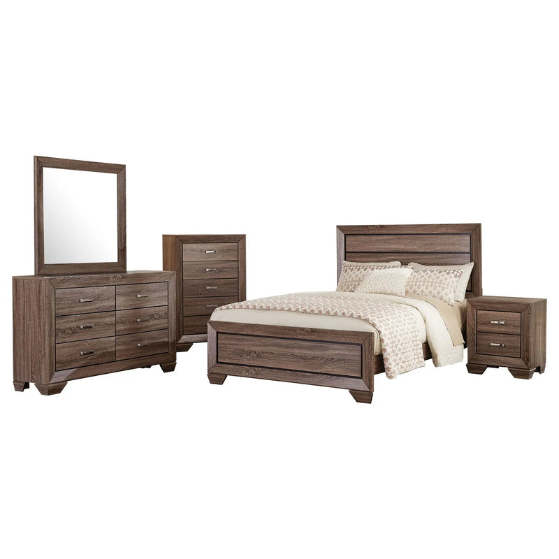 Kauffman 5-piece Queen Bedroom Set Washed Taupe by Unique Piece Furniture