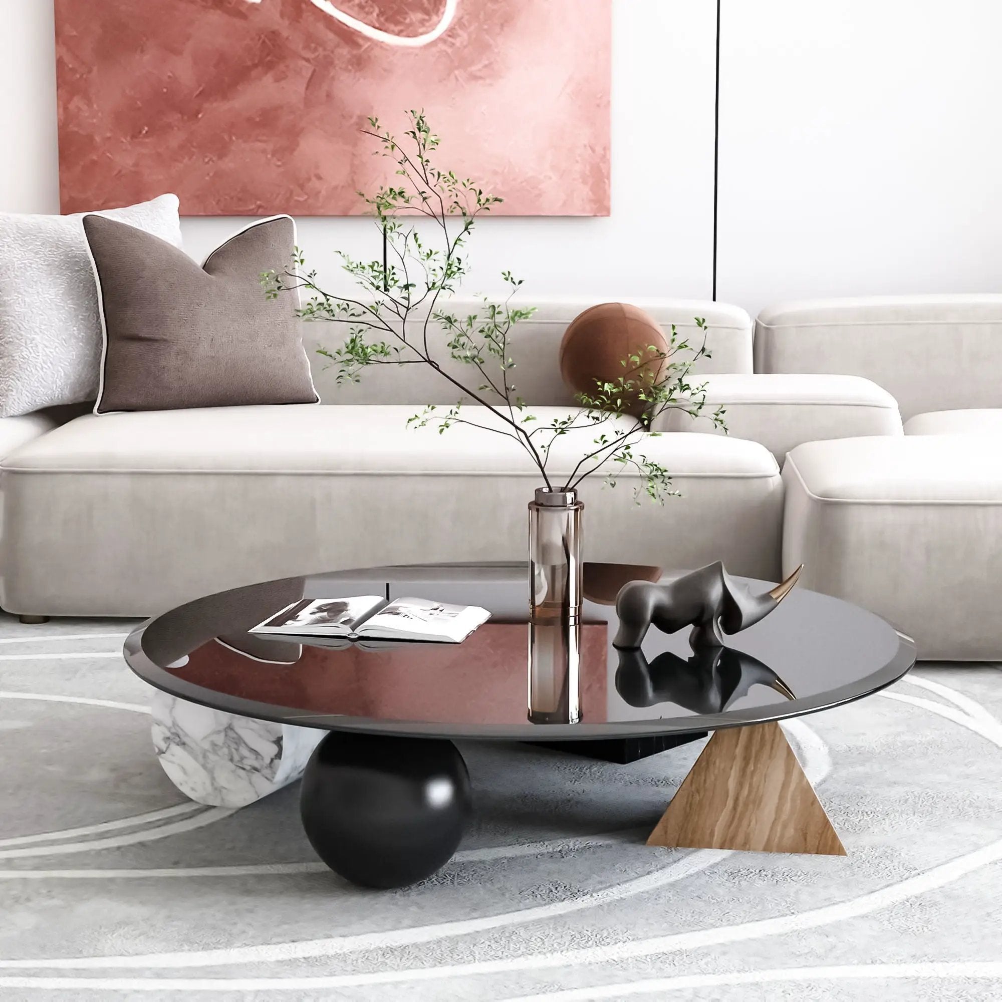36" Round Tempered Glass Table Top Glass Thick Beveled Polished Edge by HouseOfZazla
