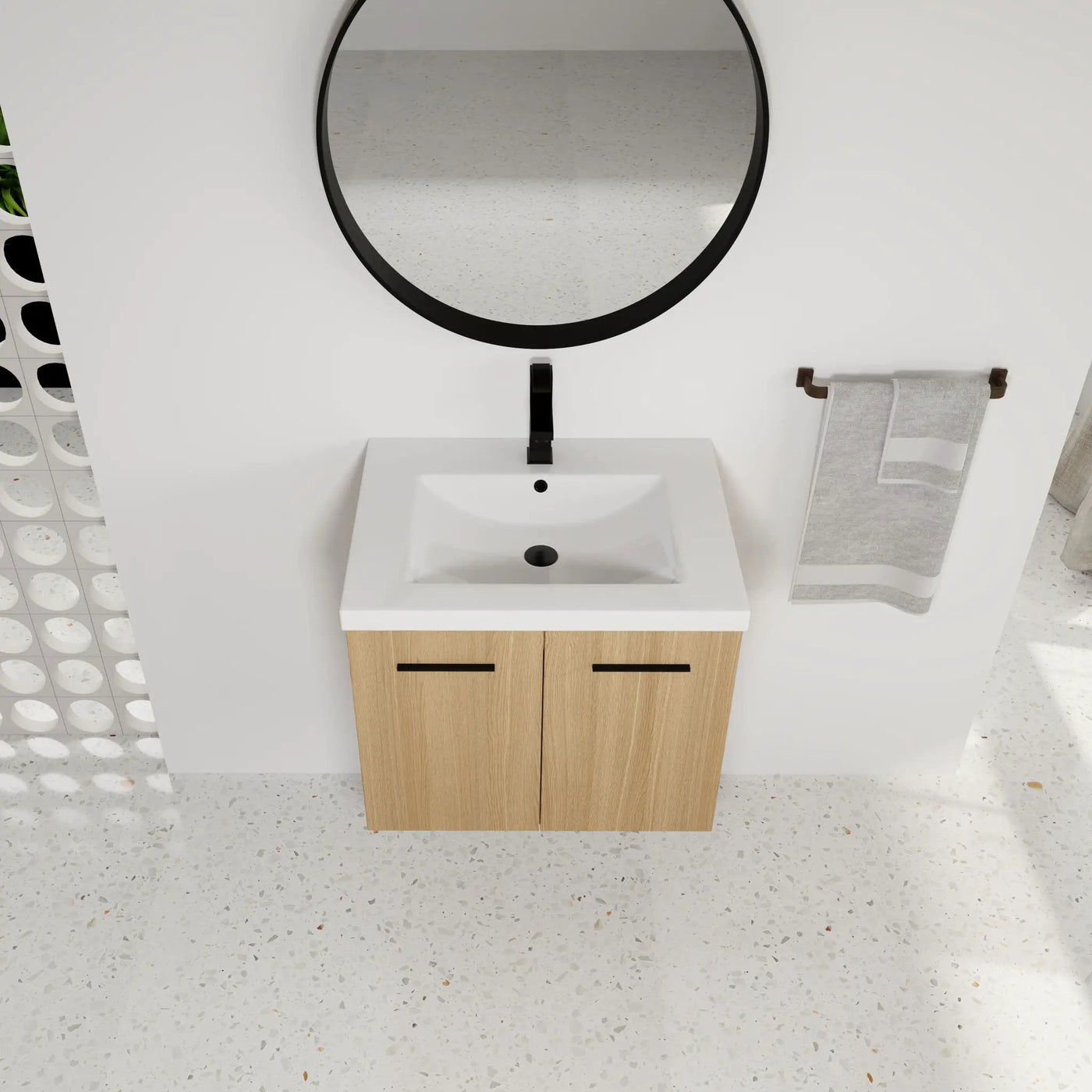 Floating Bathroom Vanity With Sink, Wall Mounted Double Door Storage by Unique Piece Furniture