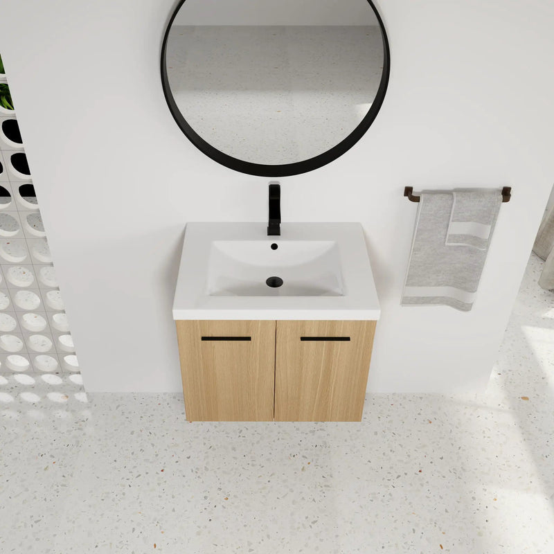 Floating Bathroom Vanity With Sink, Wall Mounted Double Door Storage by HouseOfZazla