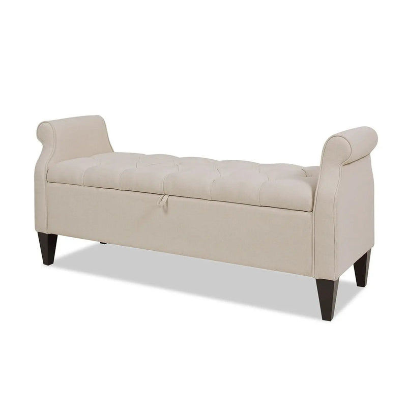 Jacqueline - Tufted Roll Arm Storage Bench by Unique Piece Furniture