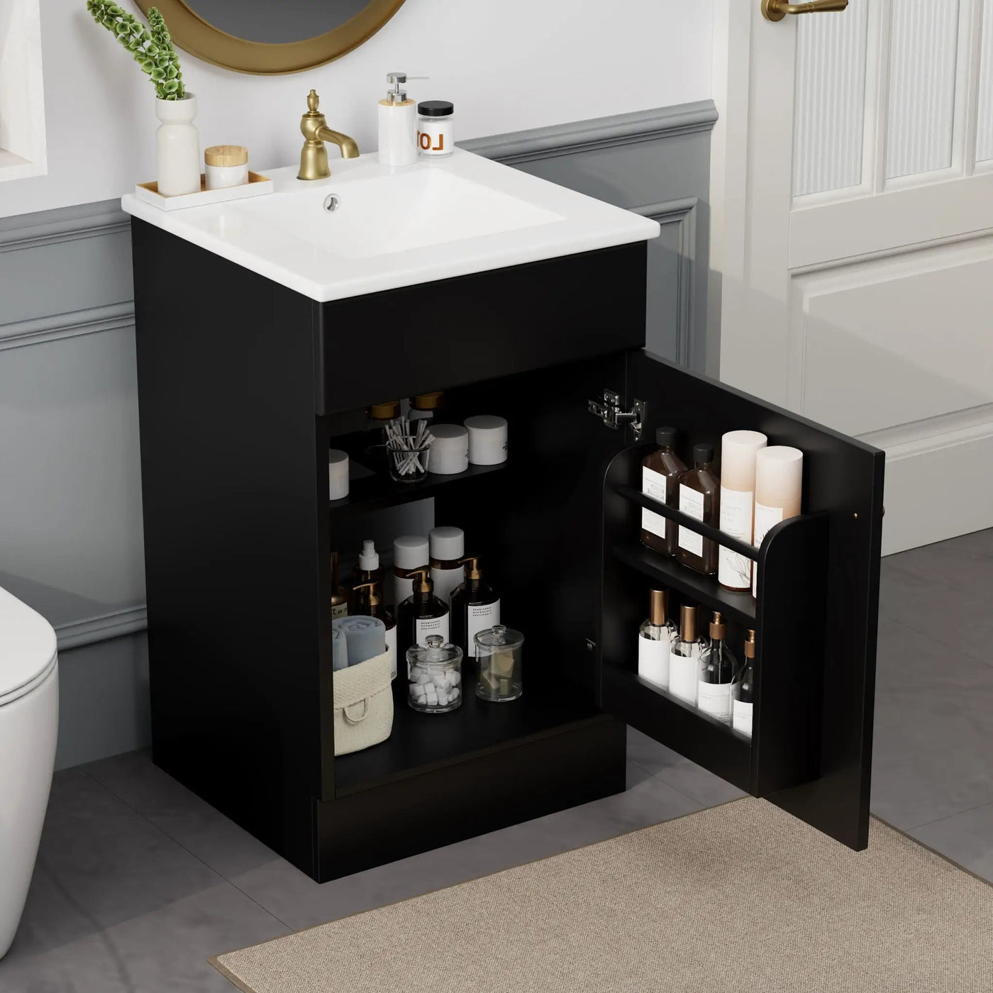 Bathroom Vanity With Sink, Cabinet With Adjustable Shelf by HouseOfZazla