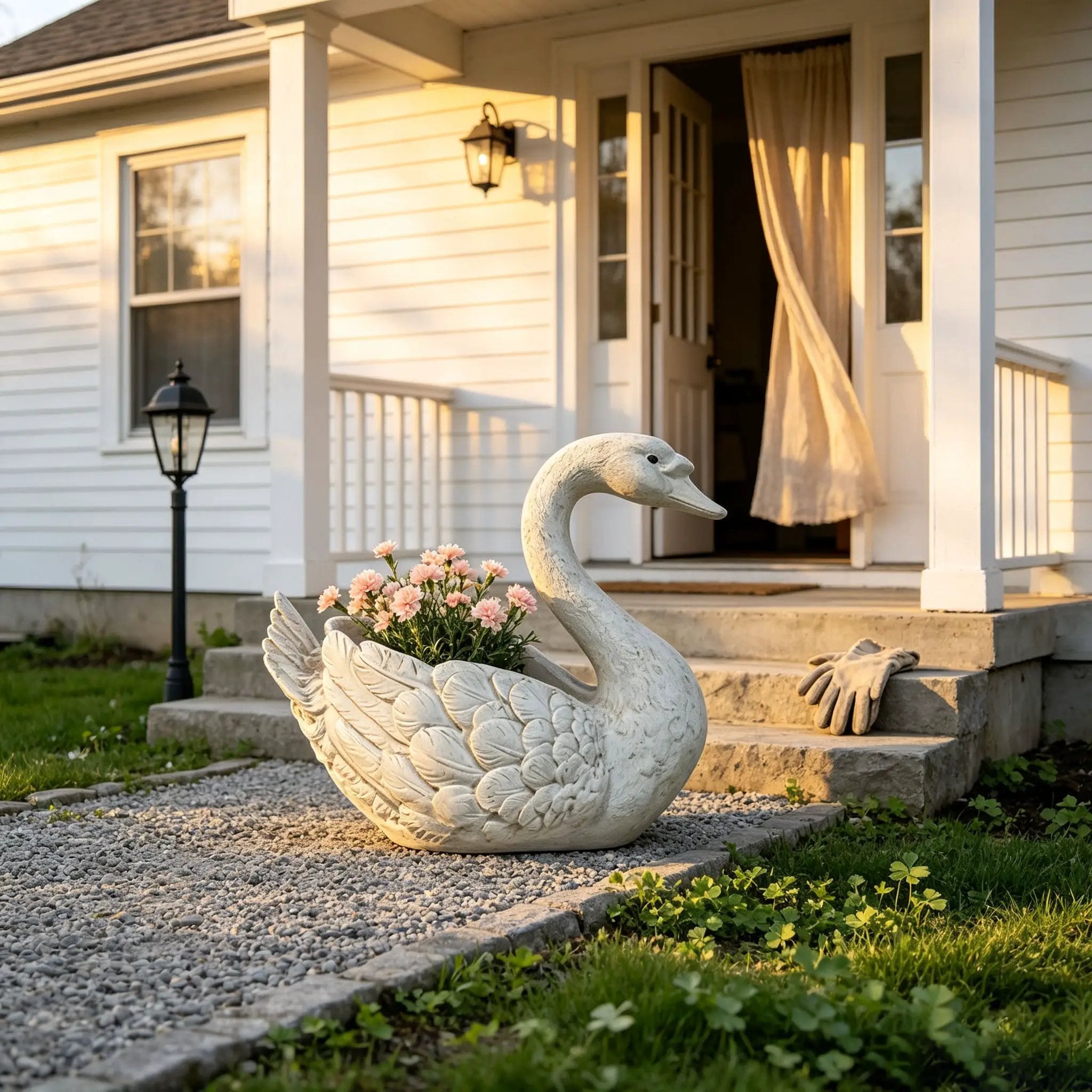 12.6'' Tall Swan Sculpture Planter by HouseOfZazla