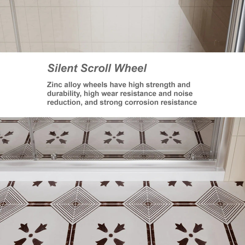 Single Sliding Shower Door With Handle - Chrome by HouseOfZazla